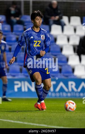 TAKAI KOTA, FRANCE U20 vs JAPON U20, hommes, match amical, Wek de football, Pinatar Arena football Center. Espagne, région de Murcia, San Pedro del Pinatar Banque D'Images