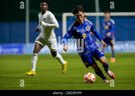 SAKAMOTO ISA, FRANCE U20 vs JAPON U20, hommes, match amical, Wek de football, Pinatar Arena football Center. Espagne, région de Murcia, San Pedro del Pinat Banque D'Images