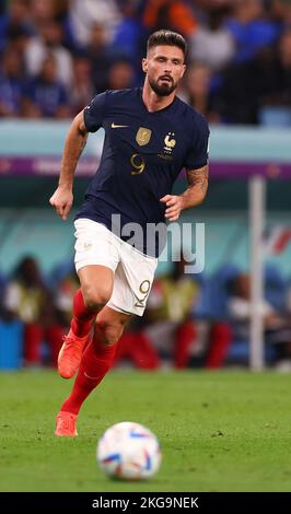 Al Wukair, Qatar, 22nd novembre 2022. Olivier Giroud de France en action lors du match de la coupe du monde de la FIFA 2022 au stade Al Janoub, Al Wukair. Le crédit photo devrait se lire: David Klein / Sportimage Banque D'Images