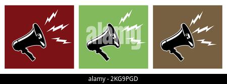 Modèle d'icône vecteur de haut-parleur mégaphone. Illustration de Vecteur