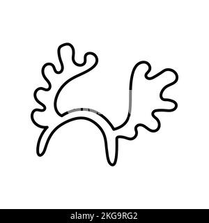 Serre-tête de Noël renne antichambre. Panier à cheveux, tête de lit pour la fête de Noël isolée sur fond blanc. Joli noël imprimé vectoriel malade Illustration de Vecteur