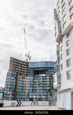 développement de la centrale électrique de battersea, jardins de toit de battersea en construction Banque D'Images