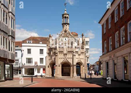 La croix du marché dans le centre-ville de Chichester, South St, West Sussex, Angleterre Banque D'Images