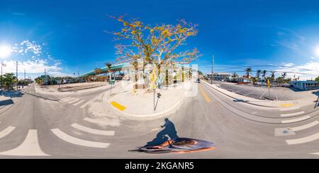 Vue panoramique à 360° de Fort Myers, FL, États-Unis - 20 novembre 2022: 360 photo sphérique fort Myers Beach FL ouragan Ian après le nettoyage et la récupération