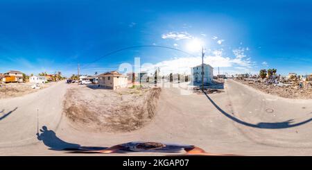 Vue panoramique à 360° de Fort Myers, FL, États-Unis - 20 novembre 2022: 360 photo sphérique fort Myers Beach FL ouragan Ian après le nettoyage et la récupération