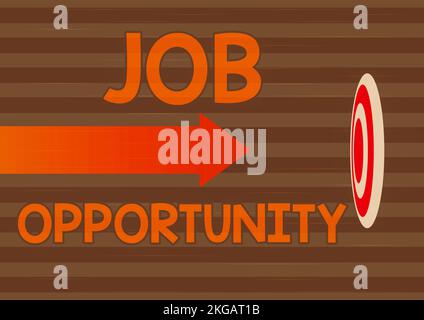 Rédaction affichant le texte opportunité d'emploi. Aperçu de l'entreprise une possibilité d'emploi ou la chance d'obtenir un emploi Banque D'Images