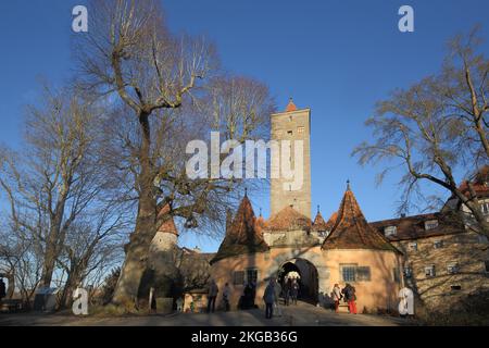 Porte du château historique de Rothenburg ob der Tauber, Bavière, Allemagne, Europe Banque D'Images