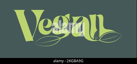 Illustration du vecteur de texte vegan Illustration de Vecteur
