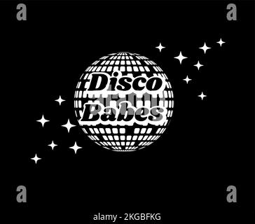 Disco Babes disco ball icône Vector. Modèle de partie. Illustration de Vecteur