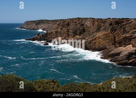 Randonnée le long de la côte de l'Algarve d'Igrina à Sagres Banque D'Images