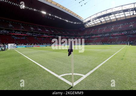 Al Khor, Qatar.23 novembre 2022, Une vue générale à l'intérieur du stade avant la coupe du monde de la FIFA, Qatar 2022 Groupe F match entre le Maroc et la Croatie au stade Al Bayt sur 23 novembre 2022 à Al Khor, Qatar. Photo: Igor Kralj/PIXSELL Banque D'Images