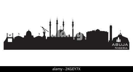 Silhouette vectorielle détaillée de la ville d'Abuja au Nigeria Illustration de Vecteur