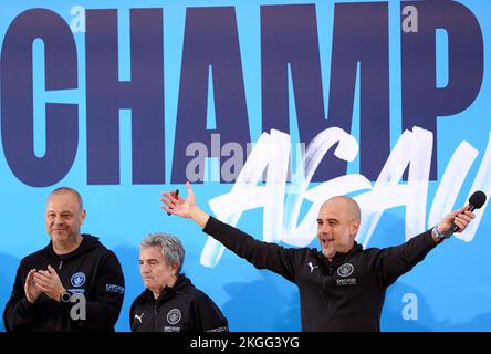 Photo du dossier en date du 23-05-2022 du directeur de Manchester City PEP Guardiola qui a accepté une prolongation de son contrat en tant que directeur de Manchester City jusqu'en 2025, a annoncé le Premier League club. Date de publication : mercredi 23 novembre 2022. Banque D'Images
