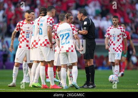 Al Khor, Qatar. 23rd novembre 2022. Luka Modric de Croatie lors du match de la coupe du monde du Qatar 2022, groupe F, date 1, entre le Maroc et la Croatie, a joué au stade Al Bayt le 23 novembre 2022 à Al Khor, Qatar. (Photo de Bagu Blanco / PRESSINPHOTO) Credit: PRESSINPHOTO SPORTS AGENCY/Alay Live News Banque D'Images