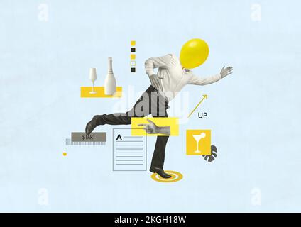 Résumé moderne de finance d'affaires collage homme d'affaires de bureau pour faire une start-up. Banque D'Images