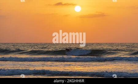 ISRAËL, Herzliya - 05 octobre 2022: Surfeur sur la vague Banque D'Images