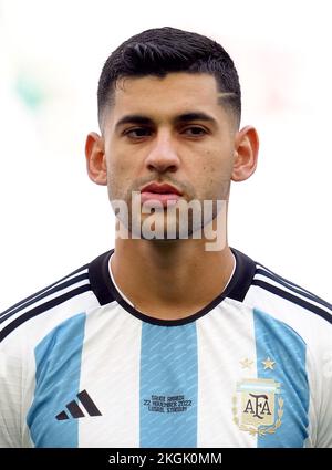 Cristian Romero en Argentine lors du match du groupe C de la coupe du monde de la FIFA au stade Lusail, Lusail, Qatar. Date de la photo: Mardi 22 novembre 2022. Banque D'Images