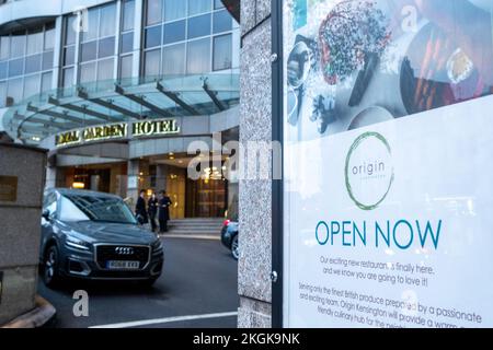 Londres - novembre 2022 : restaurant Origin au Royal Garden Hotel in Banque D'Images