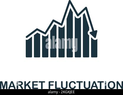 Icône de fluctuation du marché. Icône monochrome simple stock Market pour les modèles, la conception Web et les infographies Illustration de Vecteur