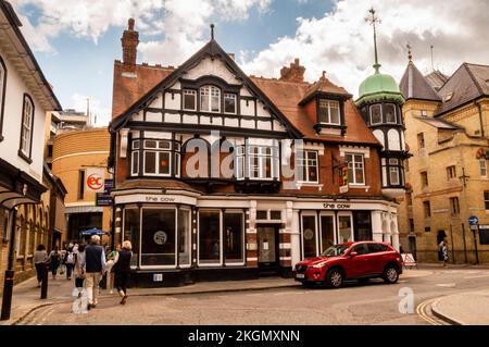 Tour d'oriel à dôme vert à Cambridge, Angleterre. Banque D'Images