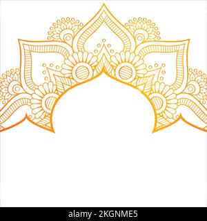 Motif or arabe, porte de mosquée dorée avec motif islamique pour Ramadan Kareem, Eid Al Adha salutation design style minimaliste avec calligraphie arabe Illustration de Vecteur