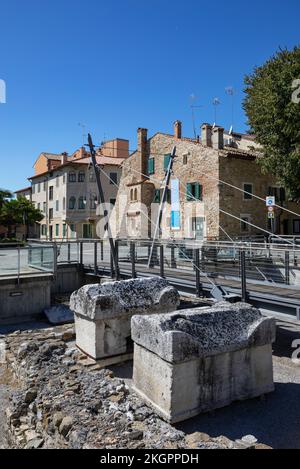 Italie, Friuli Venezia Giulia, Grado, fouilles archéologiques de la Basilique della Corte à la Piazza Biagio Marin Banque D'Images