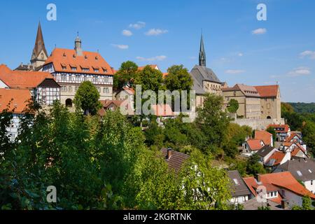 Allemagne, Rhénanie-du-Nord-Westphalie, Warburg, vue de la vieille ville historique en été Banque D'Images