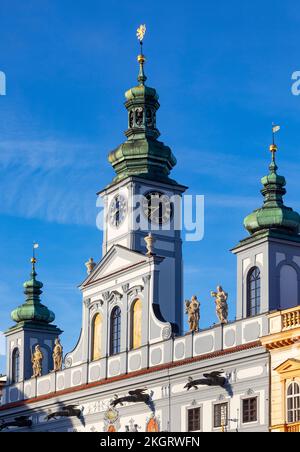 République tchèque, région de Bohème du Sud, Ceske Budejovice, Hôtel de ville sur la place Presmyl Otakar II Banque D'Images