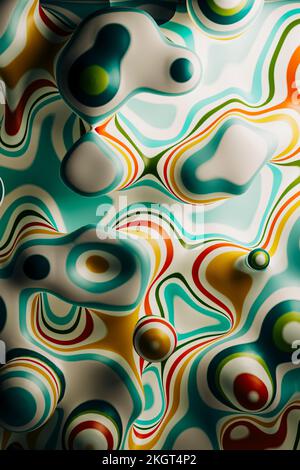 3D rendu de liquide bouillant coloré Banque D'Images