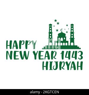 Bonne célébration du nouvel an islamique, bonne année islamique Muharram, illustration vectorielle de la mosquée, commémorant la bonne journée Muharram. Illustration de Vecteur