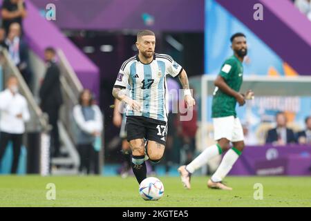 Lusail, Qatar. 22nd novembre 2022. Alejandro Gomez (ARG) football : coupe du monde de la FIFA Qatar 2022 Stage Groupe C match entre l'Argentine 1-2 Arabie Saoudite au stade Lusail à Lusail, Qatar . Crédit: Mutsu Kawamori/AFLO/Alay Live News Banque D'Images