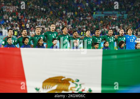 Doha, Qatar. 22nd novembre 2022. Groupe d'équipes du Mexique (MEX) football/Soccer : coupe du monde de la FIFA Qatar 2022 Stage de groupe Groupe C match entre le Mexique 0-0 Pologne au Stade 974 à Doha, Qatar . Crédit: Mutsu Kawamori/AFLO/Alay Live News Banque D'Images