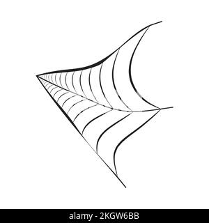 Motif vectoriel de toile d'araignée noire effrayante pour Halloween. Motif Halloween avec toile d'araignée noire à deux côtés. Motif toile d'araignée Old effrayant avec Bla Illustration de Vecteur