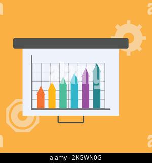 Conception montrant les données, visualisations infographiques et informations de l'entreprise. Conception vectorielle d'infographies. Infographies vectorielles ou présentations Illustration de Vecteur