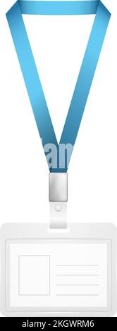 Balise de nom réaliste. Maquette de badge d'identification vierge Illustration de Vecteur