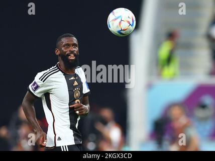 Al Rajjan, Qatar. 23rd novembre 2022. Football : coupe du monde, Allemagne - Japon, cycle préliminaire, Groupe E, Matchday 1, Chalifa International Stadium, Antonio Rüdiger d'Allemagne. Crédit : Tom Weller/dpa/Alay Live News Banque D'Images