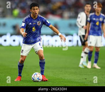 Al Rajjan, Qatar. 23rd novembre 2022. Football : coupe du monde, Allemagne - Japon, cycle préliminaire, Groupe E, Matchday 1, Chalifa International Stadium, Wataru Endo du Japon. Crédit : Tom Weller/dpa/Alay Live News Banque D'Images