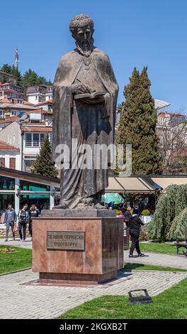 Saint Naum d'Ohrid ou Preslavski, un érudit, écrivain et saint bulgare médiéval. Banque D'Images