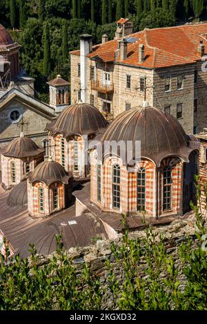 Mont Athos, bulgare Saint George Monastère de Zograf, péninsule de Halkidiki, Balkans, Grèce Banque D'Images