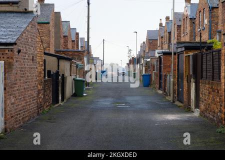 Ruelle arrière à Scarborough, à côté de Dean Road Banque D'Images