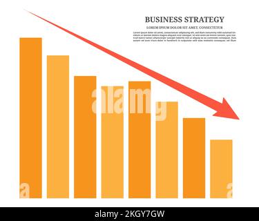 Graphique de la chute et de l'effondrement des indicateurs économiques avec description, image vectorielle Illustration de Vecteur