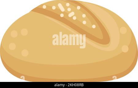 Icône représentant un rouleau de pain. Petit pain cuit rond Illustration de Vecteur