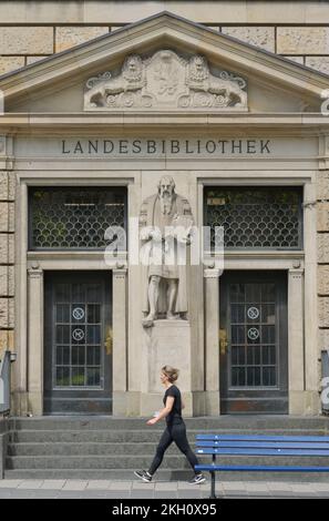 Hochschul- und Landesbibliothek Rheinmain, Rheinstraße, Wiesbaden, Hessen, Deutschland Banque D'Images