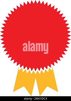 Modèle de badge de récompense. Rosette vierge. Étiquette décorative Illustration de Vecteur