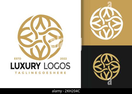 Un ensemble de design simple et luxueux avec une ligne d'étiquettes Illustration de Vecteur