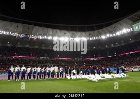 Al-Rayyan, Qatar. 23rd novembre 2022. AL-RAYYAN - en ligne pendant la coupe du monde de la FIFA, Qatar 2022, match du groupe F entre la Belgique et le Canada au stade Ahmad Bin Ali, sur 23 novembre 2022, à Al-Rayyan, au Qatar. AP | Dutch Height | MAURICE DE PIERRE crédit: ANP/Alay Live News Banque D'Images