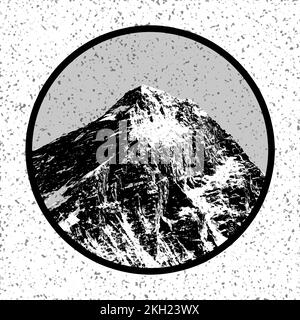 Mount Everest, himalaya, Népal, logo d'illustration vectorielle Illustration de Vecteur