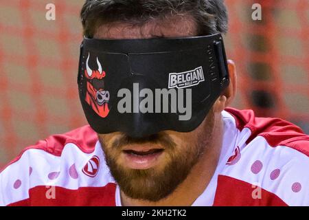 Arne Vanhove, athlète belge de para, photographié lors d'un camp d'entraînement organisé par le Comité olympique belge BOIC-COIB à Belek en Turquie, le mercredi 23 novembre 2022. La scène a lieu du 12 au 27 novembre, pour la première fois avec les athlètes paralympiques. BELGA PHOTO LAURIE DIEFFEMBACQ Banque D'Images