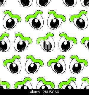 Un ensemble d'yeux de monstre de dessin animé isolés sur fond blanc Illustration de Vecteur