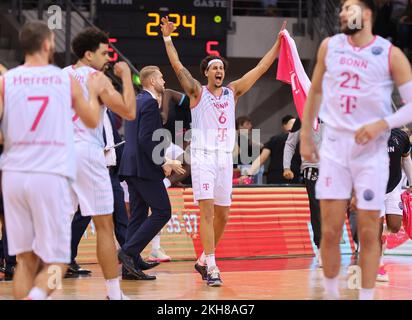 Bonn, Allemagne. 23rd novembre 2022. Basketball Champions League, groupe B, Telekom paniers Bonn vs AEK Athènes, Michael Kessens (Bonn) crédit: Juergen Schwarz/Alay Live News Banque D'Images